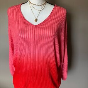 Chico's Pink and Red Gradient Sweater Size 1